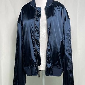 PacSun Rose Embroidered Bomber Jacket